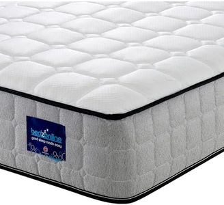 BEDZONLINE Orthopaedic Memory Foam & Spring Mattress - 4ft Small Double | Breathable 20cm Thick Memory Foam & Spring Mattress | Body Support, Alignment & Pressure Relief | UK Made & Hypoallergenic