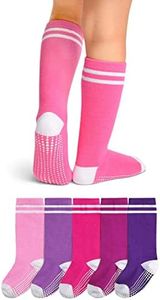 LA ACTIVE Toddler Knee High Socks - 5 Pairs of Soft, Non-Slip Long Socks for Boys and Girls - Stripes Multicolor - 4-6 Years