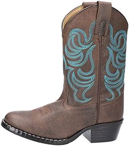 Smoky Mountain 1624T Tyler Western Cowboy Boot, 6 Little Kid - Brown/Turquoise, Brown, 6 Big Kid