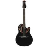 Ovation Celebrity Collection 12 String Acoustic-Electric Guitar, Right, Black, Mid Depth Body (CE4412-5)