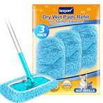 KEEPOW 3 Pack for Flash Speed Mop Refill Wipes, Upgraded Microfiber for Flash Mops, Floor Wipes for Flash Floor Cleaner Mop, Reusable for Flash Mop Refill Pads, Wet and dry wipes for Swiffer Mop