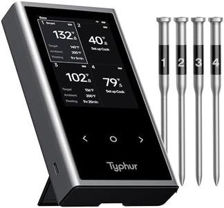Typhur Sync Wireless Quad Gen 2 Meat Thermometer | 4 Probes | 6 Sensors | LCD Display | WiFi and Bluetooth 5.3 | Improved Stability and Range | IPX8 Waterproof | for BBQ, Grill, Smoker, Oven, Kitchen