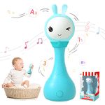alilo Talking Bunny Baby Singing Musical Rattle, ABC/Number/Notes Learning, Mimicking Toys Repeats What You Say, Preloaded 90+ Quality Audio Content, 0-3-6-12-18-24 Months,1 Year Old Baby Gifts