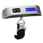 BSITFOW ABS 10g to 50 kg Luggage Scale Digital Weighing Travel Bag Weight Checker Hanging Weight Scale with Belt sliver, Multicolor