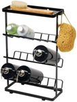 Yamazaki Home Dispenser Free Standing Bathroom Organizer Storage Holder | Steel | Shower Caddy, One Size, Black