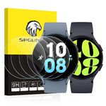 SPGUARD 4 Pack Galaxy Watch 6 44mm Screen Protector, Galaxy Watch 5 44mm/4 44mm Tempered Glass Screen Protector Accessories Compatible with Samsung Galaxy Watch 6/5/4 44mm (NOT for Others Models)