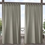 Exclusive Home Curtains in-Out Solid VT Cabana Tab Top Curtain Panel Pair, 54x108, Taupe, 2 Set