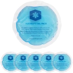 ICEWRAPS Reusable Hot & Cold Gel Packs for Pain Relief - with Clear Backing for Injuries, Surgery, Toothache (5 Packs, 5, Count)