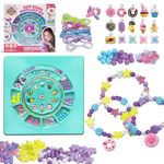 Wembley DIY Bracelet Making Set - Jewellery Making Materials Kit & Friendship Band Hobby Set with 3D Beads and Charms - Necklace Art and Craft Kit, Birthday Gifts for Girls Age 5 6-7 8-10