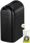 EKO Astro Slim Sensor Trash Can, 10L / 2.6 Gallon Touchless Garbage Bin with Soft-Close Butterfly Lid, Motion Sensor Stainless Steel Trash Can for Bathroom, Kitchen and Office, Matte Black, Waterproof