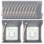 CLEVAST Bamboo Charcoal Air Purifying Bags (50g*12+200g*2),Natural Odour Eliminator, Activated Charcoal Odour Absorber, Air Fresheners for Room, Closet, Shoe, Car Air freshener