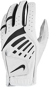 Nike Dura Feel IX Leather 2020 Left Hand Golf Glove (S) (White/Black)