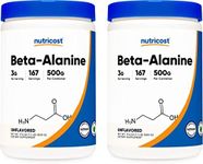 Nutricost Beta Alanine 500 Gram Bottles (2 Pack for 1 KG) - Pure Beta Alanine