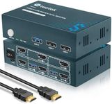 Steetek KVM Switch 2 Monitors 2 Computers USB3.0, KVM Switch Dual Monitor HDMI 2 Port with 3 USB Devices, 4K@60Hz Dual Monitor KVM Switch HDMI with Button Switch 2 USB 3.0 and 4 HDMI Cable