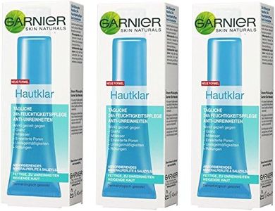 Garnier Skin Active Crema hidratante facial de 24 h anti impurezas para pieles grasas, 3 botes de 40 ml