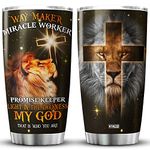 MYMISOR Lion Tumbler Cup For Men My God That Is Who You Are Christian Cross Stainless Steel Mug Wildlife Animal Christian Gift For Lion Lovers Uplifting Gifts Birthday Present