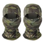 SKHAOVS 2 Pieces Mens Camouflage Balaclava,Face Mask UV Protection,Full Face Mask,Windproof Hood, Ninja Headwear,Sun Protection Motorbike for Cycling,Hunting,Running,Motorcycle (2 PCS)