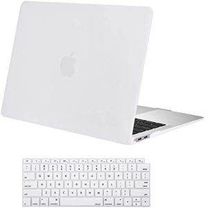 MOSISO Compatible with MacBook Air 13 inch Case 2022 2021 2020 2019 2018 Release A2337 M1 A2179 A1932 Touch ID, Plastic Hard Shell Case & Keyboard Cover for MacBook Air 13.3 inch Case, White