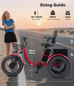 NOMIGO Electric Tricycle 48V – 20x4.0 Fat Tire Adult E-Trike