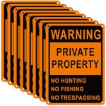 Lineshading 8 Pcs Posted No Trespassing Signs Private Property Weatherproof No Hunting Signs 10x7" Reflective Aluminum Posted Signs for Warning No Hunting Fishing Trapping Indoor Outdoor Use