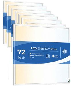 LED ENERGY PLUS 2X2 LED Flat Panel Light Emergency Battery Backup, 40W-3000K/4000K/5000K, 0-10V Dimmable, 4390 Lumens, LED Drop Ceiling Light, 100-277V, and UL Listed, Ultra Thin Back-Lit (72 Pack)