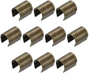 uxcell 120Pcs Leather Rope Clips, 12x16mm Foldable Cylindrical Cord End Crimp for Lanyard, Tassel, DIY Crafts, Bronze Tone