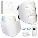 Led Face Mask Light Therapy - Facial Skin Care Product - 7 Colors Korean Skin Tightening Machine - Face & Neck Treatment - Blue & Red Light Beauty Device for Rejuvenation, Anti-aging, Wrinkles, Spots