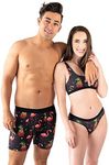 Warriors & Scholars W&S Matching Underwear for Couples - Couples Matching Undies, Flamingo, Bralette, X-Large