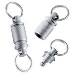 2pcs Titanium Quick Release Swivel Keychain, Detachable Keychain Titanium Alloy Release Car Fob Key Chain with Stainless Steel Heavy Duty Key Clip Ring Rotatable Key Rings Accessory