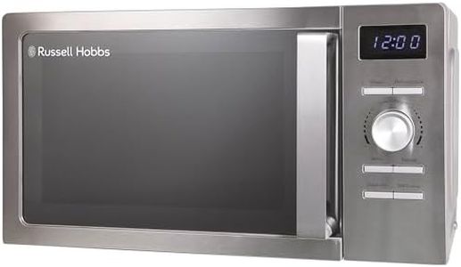 Russell Hobbs Stainless Steel Digital Microwave 20 Litre 800W Solo Digital with 5 Power Levels, Defrost Function & Easy Clean, 60 Minute Timer, 8 Auto-Cook Menus, RHMD828SS