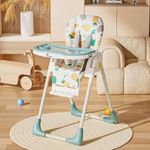 R for Rabbit Marshmallow Lite Baby Feeding High Chair for Babies, 6 Levels Smart Baby Feeding High Chair with 6 Months of Warranty (Aqua Pine)