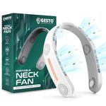 Gesto Rechargeable Portable Neck Fan - Upgrade 360° Airflow, Super Quiet With 4 Turbo Motors | 3 Speed Modes Hand Free Fan for Summer With 3600 mAh Battery Dc Fan for Indoor,Outdoor,Travel (White)