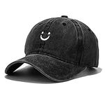 XYIYI Laugh Black Vintage Washed Distressed Baseball Cap Adjustable Cotton Dad Hat for Women Mens