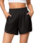 luvamia Sweat Shorts Women Pull On Lounge Shorts Women Trendy Shorts for Women Black Sweat Shorts Women High Waisted Black Shorts for Women Loose Shorts for Women Size X-Large Fits Size 16 Size 18