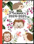 Hedgehog Gift: Hedgehogs Pattern Monthly Planners: Two (2) Years Monthly Planner & Personal Scheduler, Logbook with 24 Months Calendar