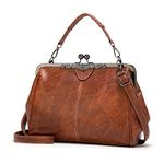 PALAY® Shoulder Bag for Women PU Handbag with Detachable Strap, Tote Bag for Women Vintage Brown Tote Bag Large Capacity Shoulder Bag for Women