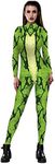 JJEUWE Women's Halloween Costume Cosplay Bodysuit 3D Skinny Stretch Costume - Green - Small