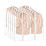 12 Pack Translucent Garment Bags, Hanging Clothes Suits Bag, Dust-Proof Clothes Cover Bags with Zippers For Travel Storage Bags, Clothes Cover with Zipper for Suits, Dresses, Costumes, Uniforms