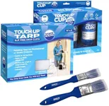 Touch Up Cup Painting Kit - Includes 3 Paint Storage Containers, 1 Painters Tarp, 2 Touch Up Paint ​​Brushes, As Seen On Shark Tank Products