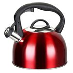 MAISCHOU Stove Top Whistling Kettle 2.5L Stainless Steel (Red)