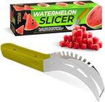 Stainless Steel Watermelon Slicer Tool – 9.05" x 1.5" Watermelon Cutter Tool Cuts 1 In Cubes & Slices – Ergonomic Handle, Mess-Free Fruit Cutting for Cantaloupe, Honeydew, Papaya & Other Summer Snacks