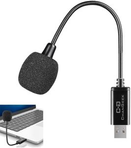 Mini USB Microphone for Laptop and Desktop Computer, with Gooseneck & Universal USB Sound Card, Compatible with PC and Mac, Plug & Play, Ideal Condenser Mic for Remote Work, Online Class, CGS-M1