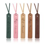 𝟐𝟎𝟐𝟒 𝐍𝐄𝐖 𝐑𝐄𝐋𝐄𝐀𝐒𝐄 Personalized Bookmark, Custom Leather Bookmark for Men&Women, Customized Bookmark with Name&Birth Flower for Book Lover, Gift For Mother, Friend, Birthday-Rectangle 1Pcs