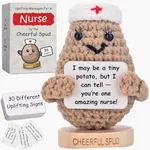 Nurse Gifts - Cute Crochet Positive Potato with 30 Empowering Signs for Nurses - Appreciation Gift for RN Registered Nurses Practitioner , LPN, School Nurse - Cool Nurse Gifts for Women for Christmas