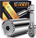 FI Fidrox Universal Wrench Socket Tools Multi-Size in One Self Adjustable for Regularity or Irregularity Screw Improvement & Joint for Electric Drill, Flat, Fixed Square and Hex