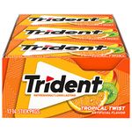 Trident Tropical Twist Sugar Free Chewing Gum with Xylitol 14 Sticks 39 g