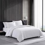 Vera Wang - King Duvet Cover Set, Luxury Cotton Bedding with Button Closure, Includes Matching Shams (Waffle Pique White, King)