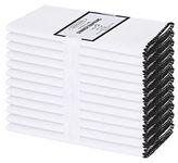 Cotton Clinic Cloth Napkins with Trim – Perfect Everyday Use Table Linen – Soft Durable Washable – Ideal for Dinner Party Wedding Farmhouse Christmas Easter – Set of 12 (20x20 in/Black White)