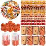 Basketball Party Favors, 150Pcs Basketball Party Supplies Gift Set for 20 Kids Students, Including Basketball Stree Balls, Gift Bags, Silicone Wristbands Basketball Theme Stickers, Erasers