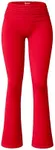 OQQ Women's Flared Pants Stretch High Waist Ruched Casual Workout Yoga Leggings Red